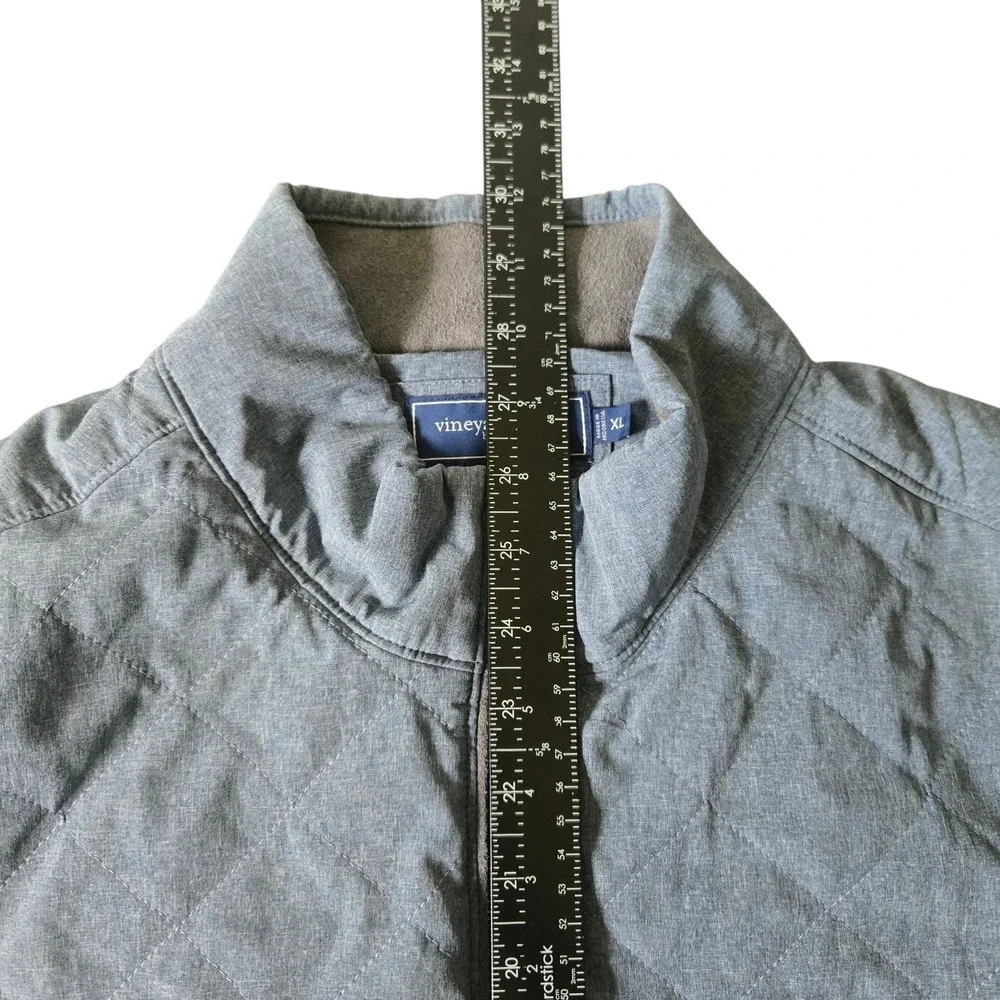 Vineyard Vines Vest Mens XL Light Blue Full-Zip Regular Fit Primalof Quilted